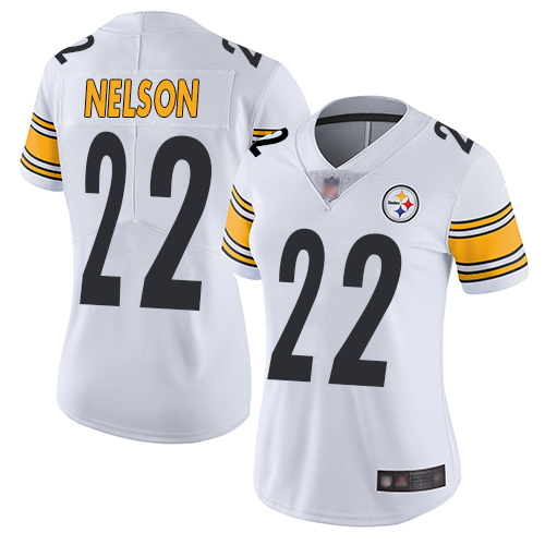Women Pittsburgh Steelers Football 22 Limited White Steven Nelson Road Vapor Untouchable Nike NFL Jersey